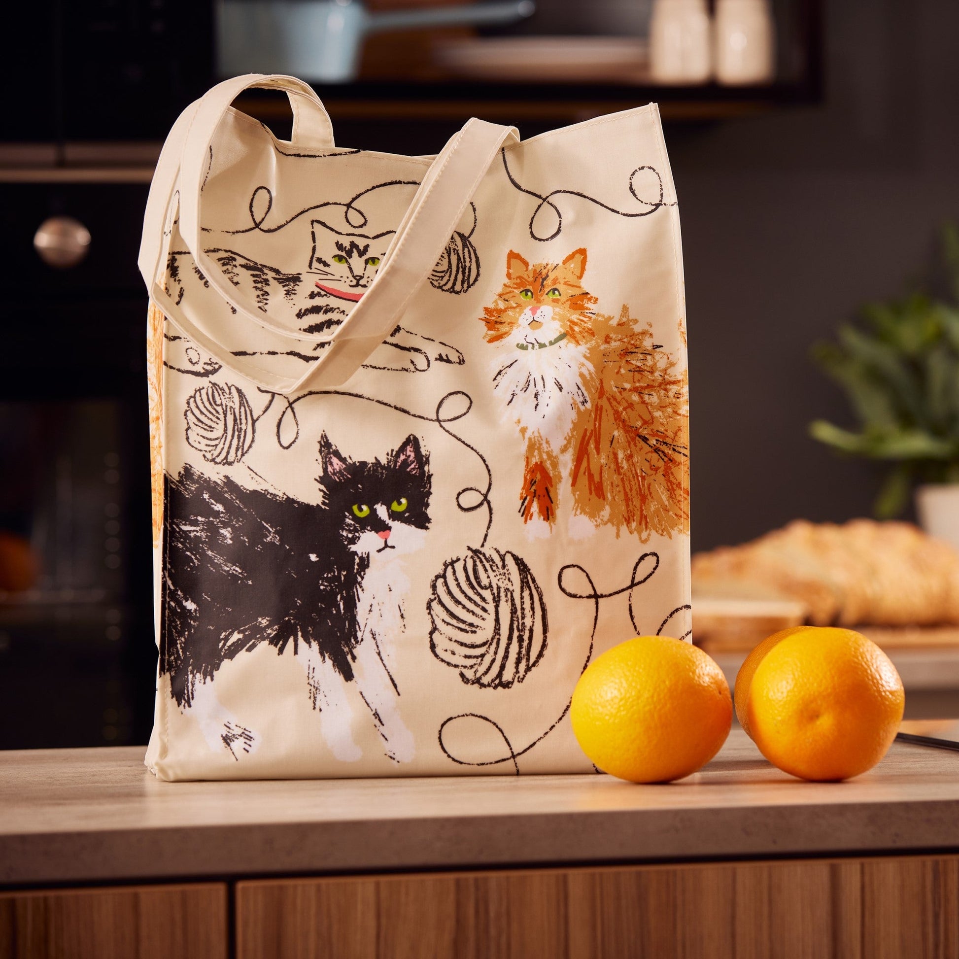Ulster Weavers Feline Friends PVC Bag - Medium in Grey - Bag - Ulster Weavers