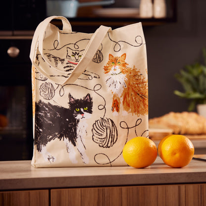 Ulster Weavers Feline Friends PVC Bag - Medium in Grey - Bag - Ulster Weavers