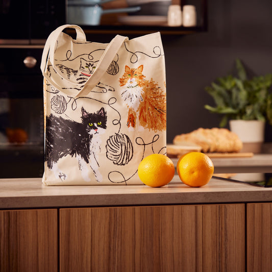 Ulster Weavers Feline Friends PVC Bag - Medium in Grey - Bag - Ulster Weavers