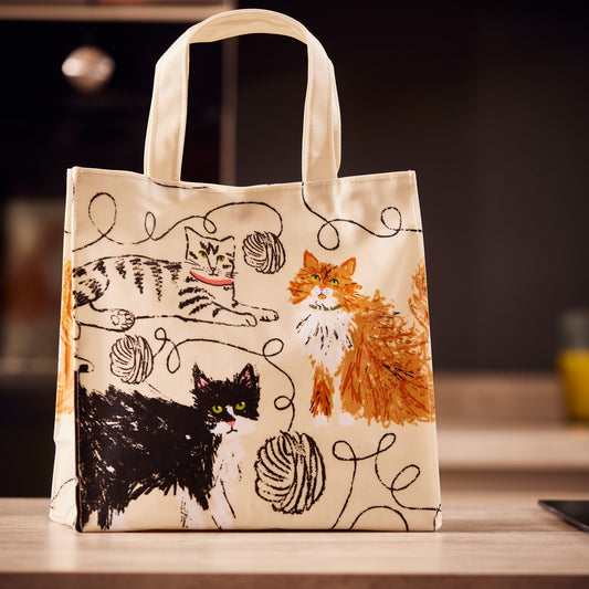 Ulster Weavers Feline Friends PVC Bag - Small in Grey - Bag - Ulster Weavers