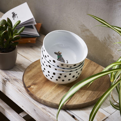 Ulster Weavers Dog Days Bowl - Porcelain - 4 Pack One Size in White - Bowls - Ulster Weavers
