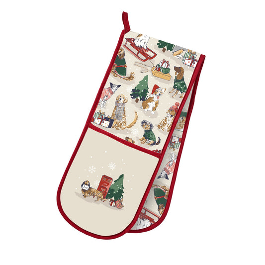 Ulster Weavers Merry Mutts Double Oven Glove One Size in Red