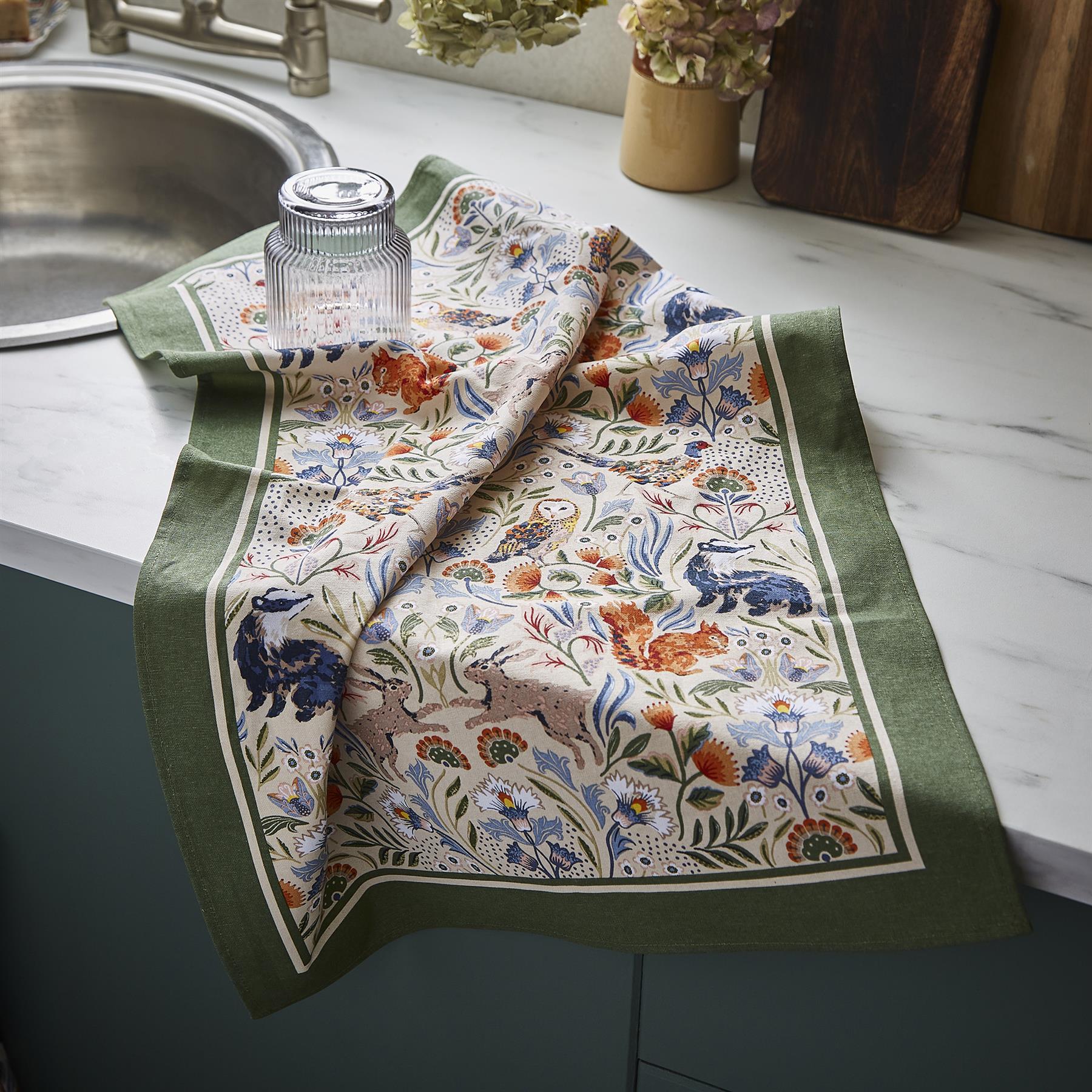 Ulster Weavers Blackthorn Tea Towel - Cotton One Size in Beige - Tea Towel - Ulster Weavers