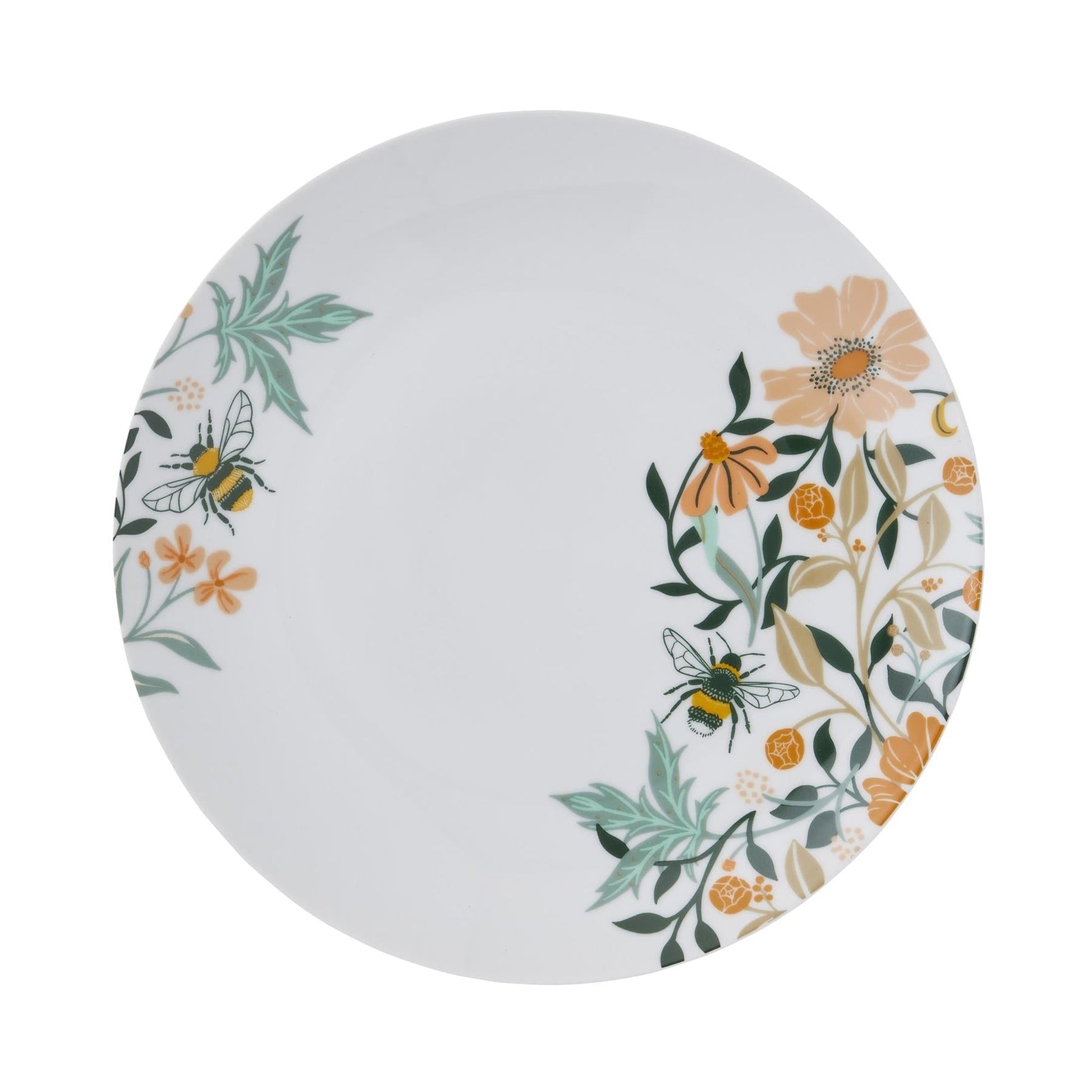 Ulster Weavers Bee Bloom Dinner Plate - Porcelain - 4 Pack One Size in White - Plates - Ulster Weavers