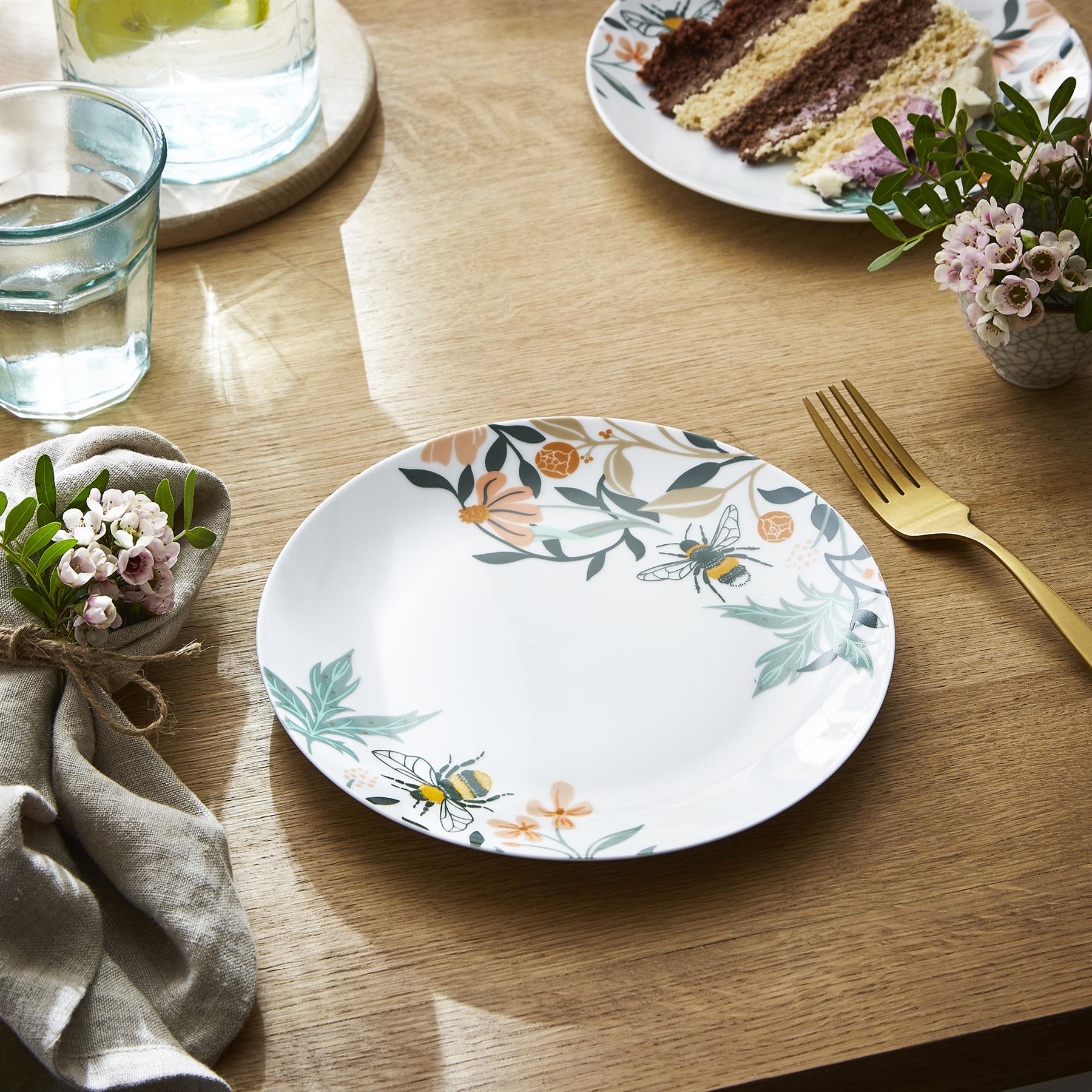 Ulster Weavers Bee Bloom Side Plate - Porcelain One Size in White - Plates - Ulster Weavers