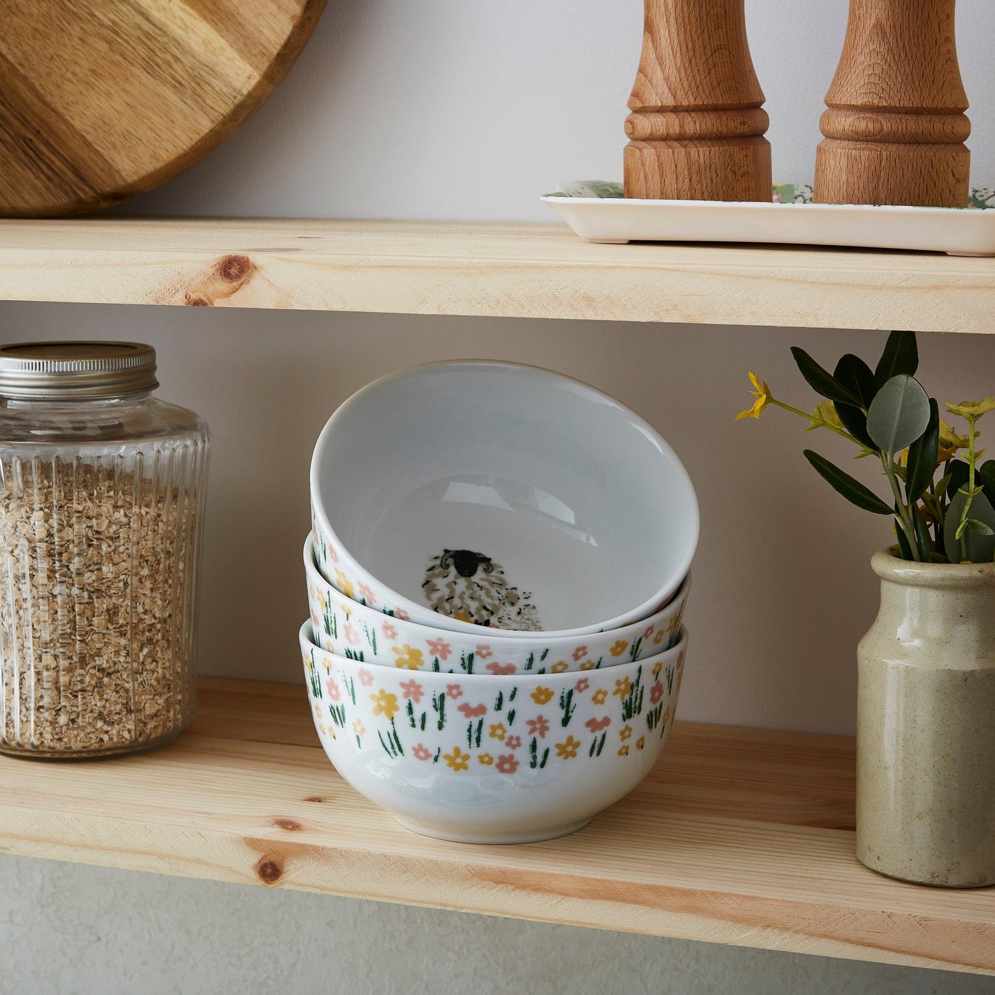 Ulster Weavers Woolly Sheep Bowl - Porcelain - 4 Pack One Size in White - Bowls - Ulster Weavers