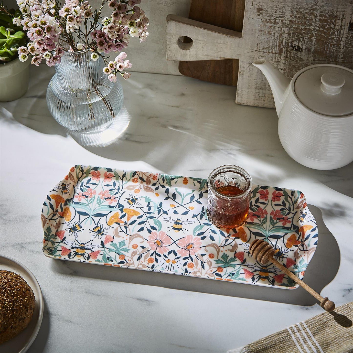 Ulster Weavers Bee Bloom Tray - Small One Size in Yellow - Tray - Ulster Weavers