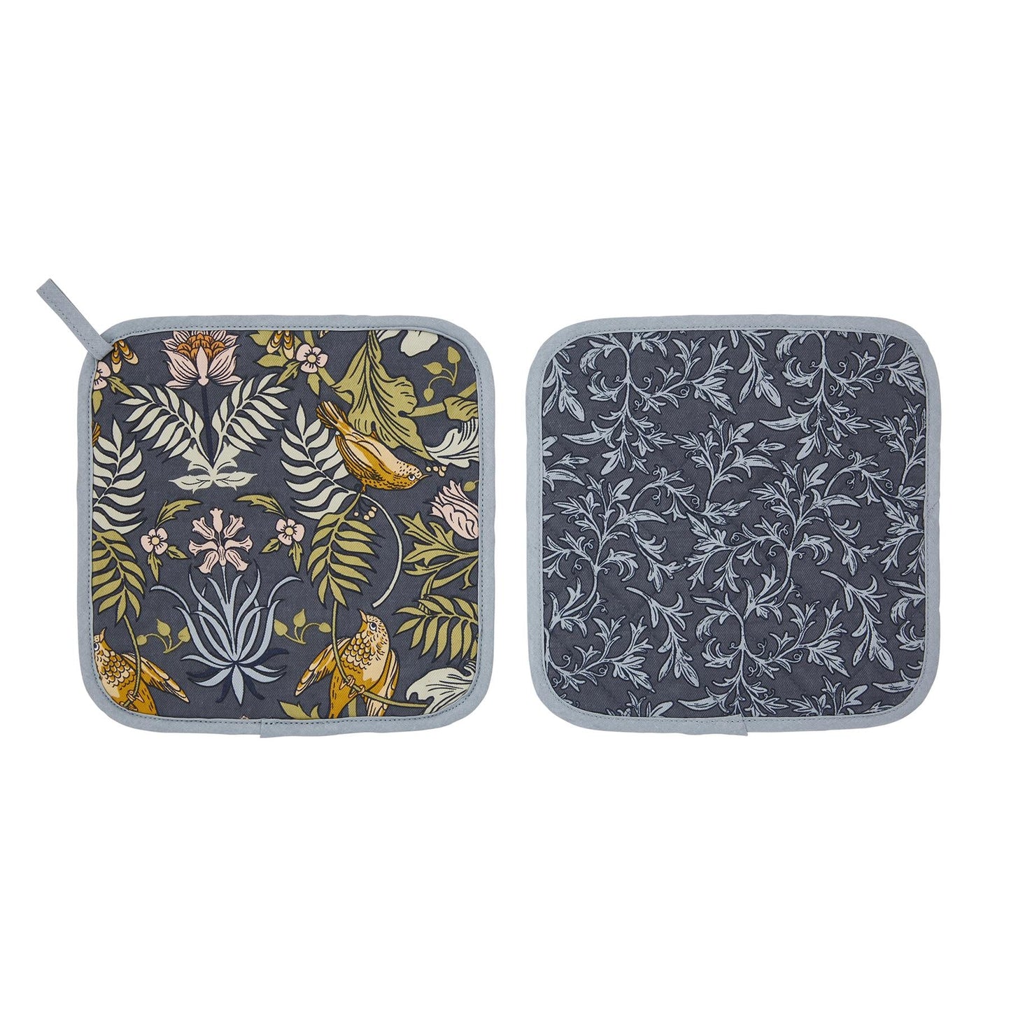 Ulster Weavers Finch & Flower Pot Mat One Size in Navy - Pot Mat - Ulster Weavers