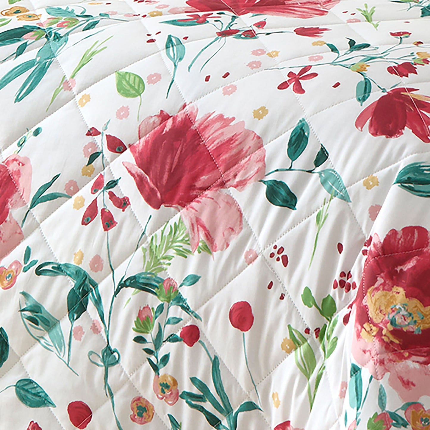 Abstract Poppy Bedspread in Red 200cm X 230cm