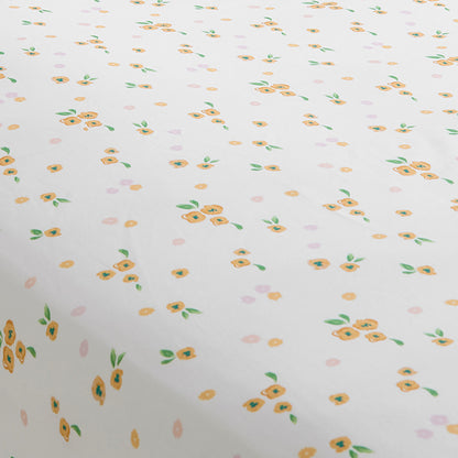 Abstract Poppy 28cm Fitted Bed Sheet in White