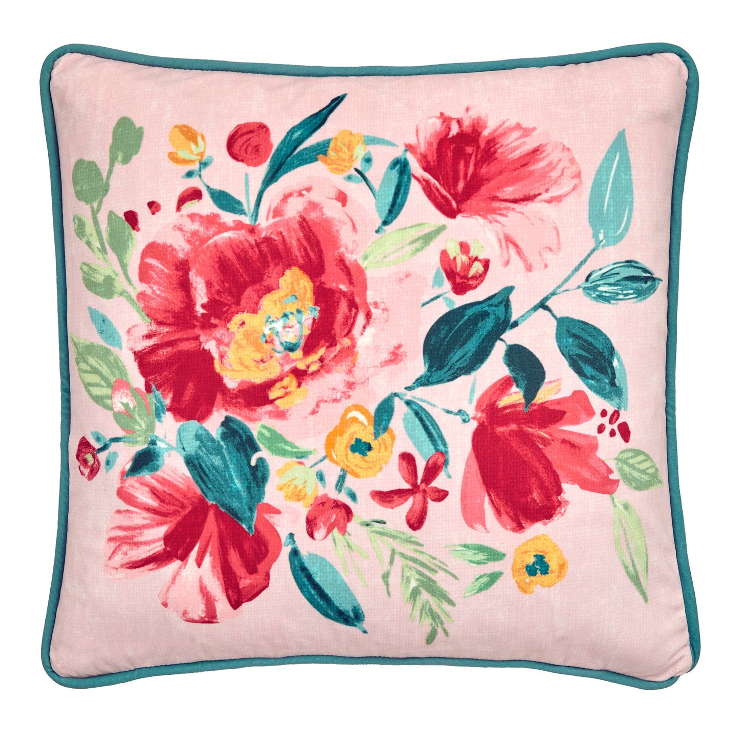 Abstract Poppy Cushion in Red 43 x 43cm