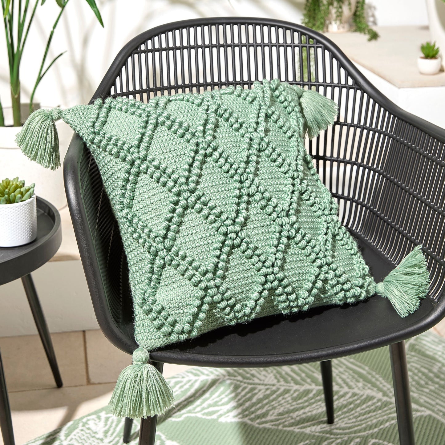 Alda Outdoor Cushion by Drift Home in Green 43 x 43cm - Cushion - Drift Home