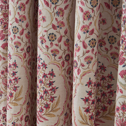 Ashmead Pair of Pencil Pleat Curtains in Berry - Pair of Pencil Pleat Curtains - D & D