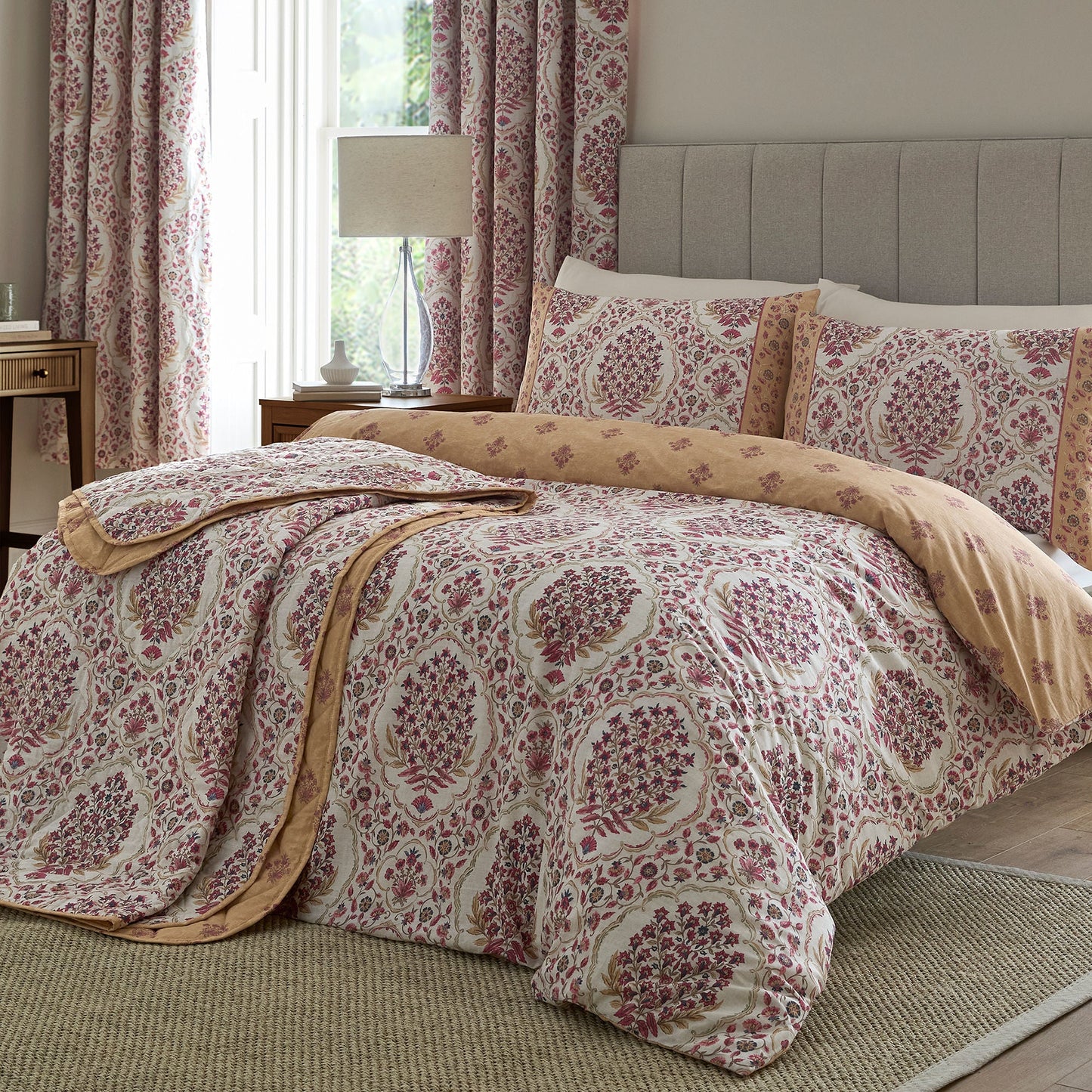 Ashmead Duvet Cover Set in Berry - Duvet Cover Set - D & D