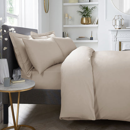 200TC Plain Dye Pair of Housewife Pillowcases by Appletree Boutique in Natural 50 x 75cm - Pair of Housewife Pillowcases - Appletree Boutique