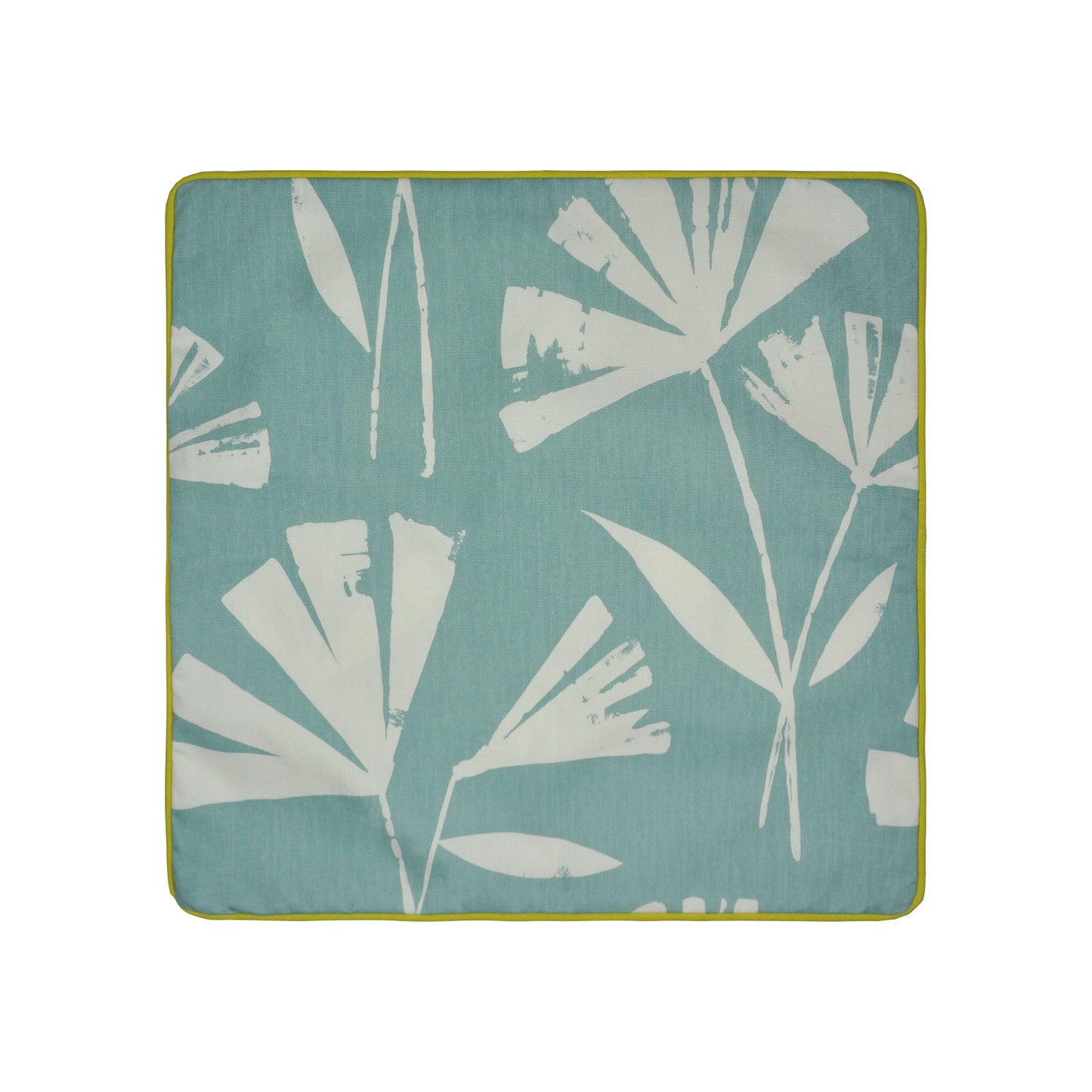 Alma Outdoor Filled Cushion by Fusion in Teal/Ochre 43 x 43cm - Filled Cushion - Fusion
