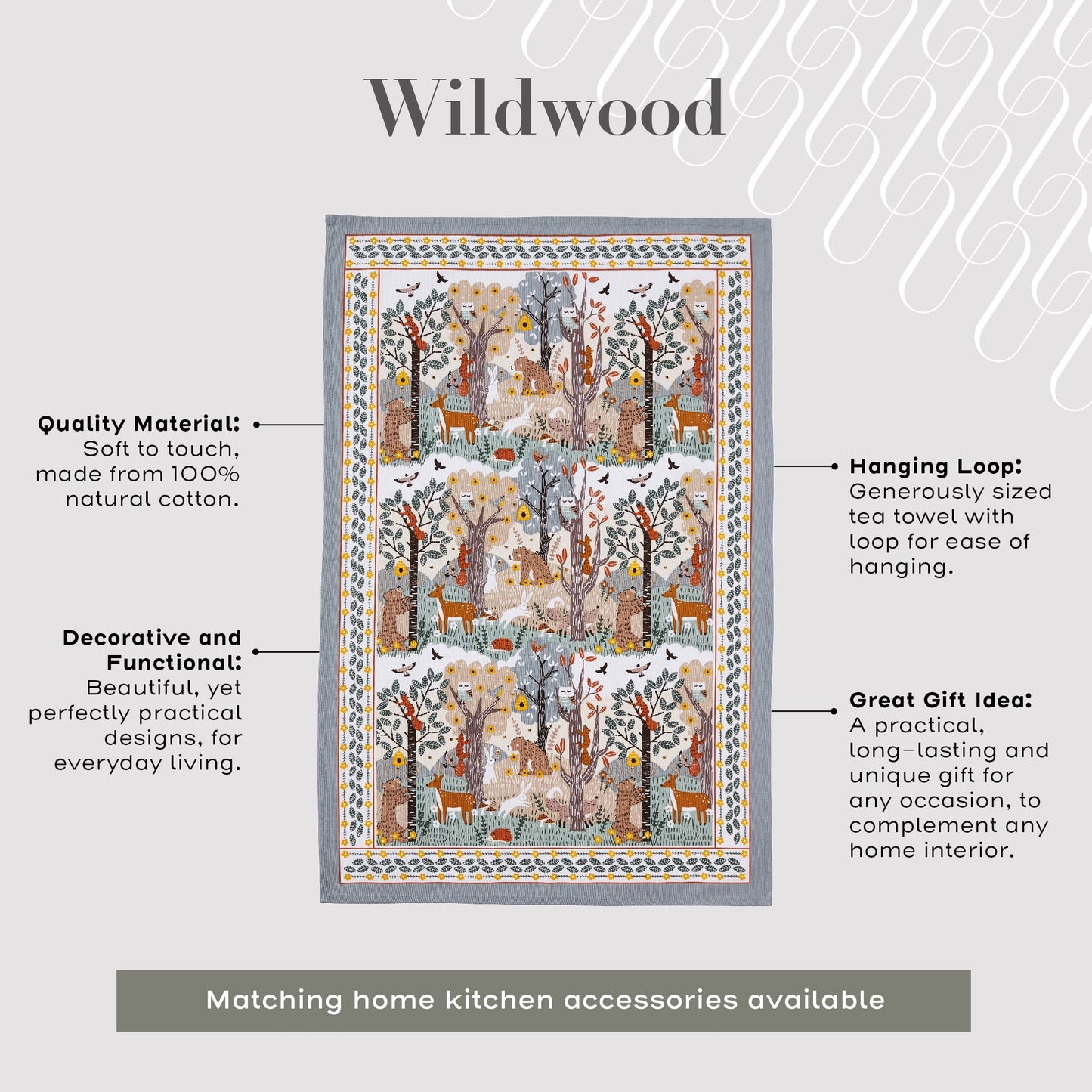 Ulster Weavers Cotton Tea Towel - Wildwood (100% Cotton, Blue) - Tea Towel - Ulster Weavers