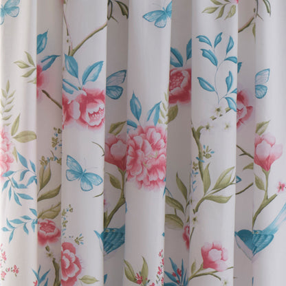 Amelle Pair of Pencil Pleat Curtains With Tie-Backs by Dreams & Drapes Design in Blue - Pair of Pencil Pleat Curtains With Tie-Backs - Dreams & Drapes Design