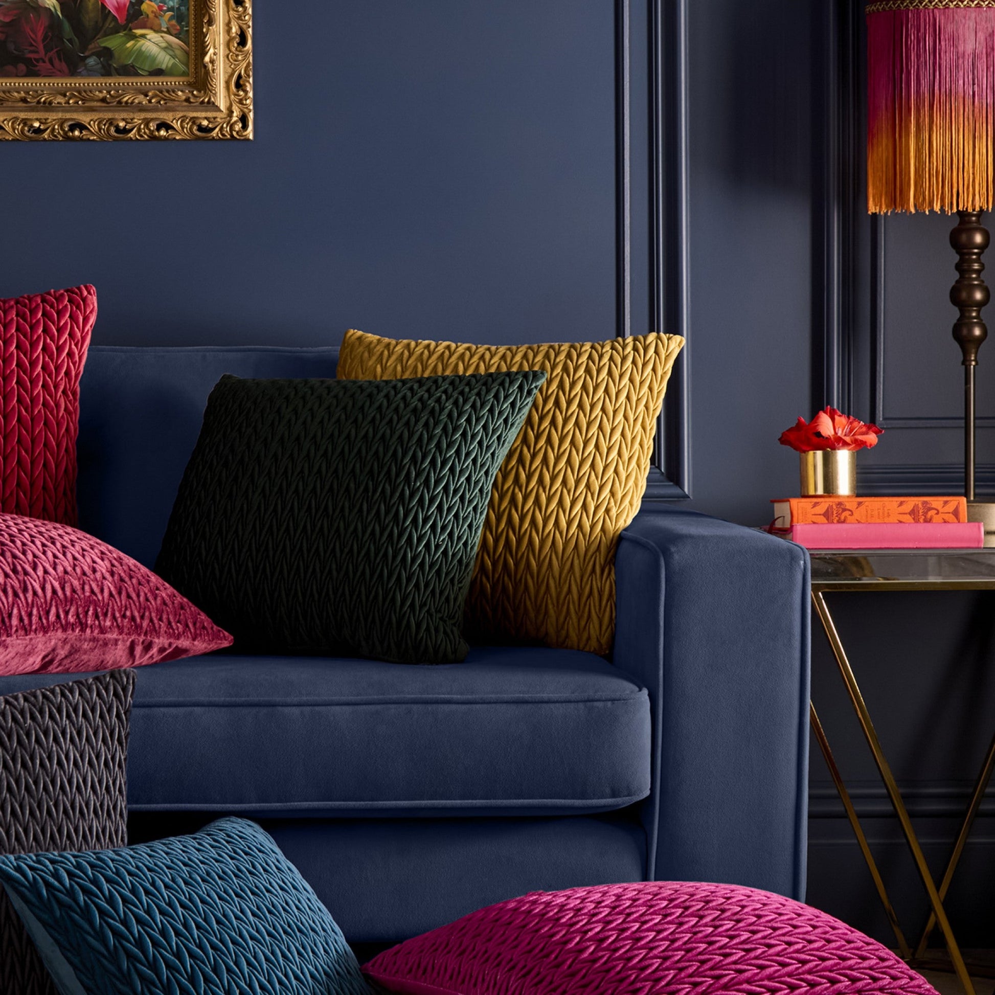 Amory Cushion in Gold 43 x 43cm - Cushion - Laurence Llewelyn-Bowen