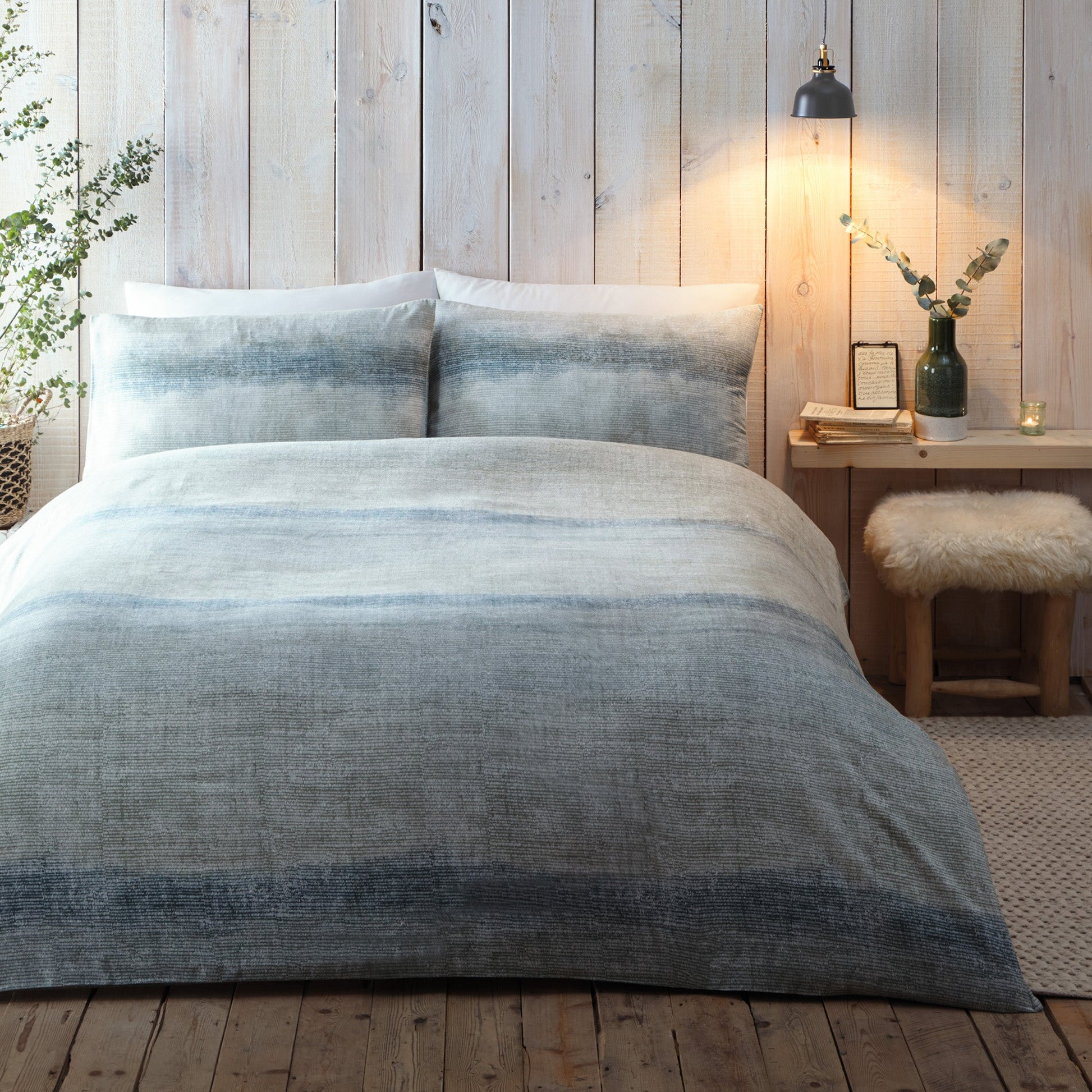 Anson Stripe Duvet Cover Set by Appletree Hygge in Green - Duvet Cover Set - Appletree Hygge