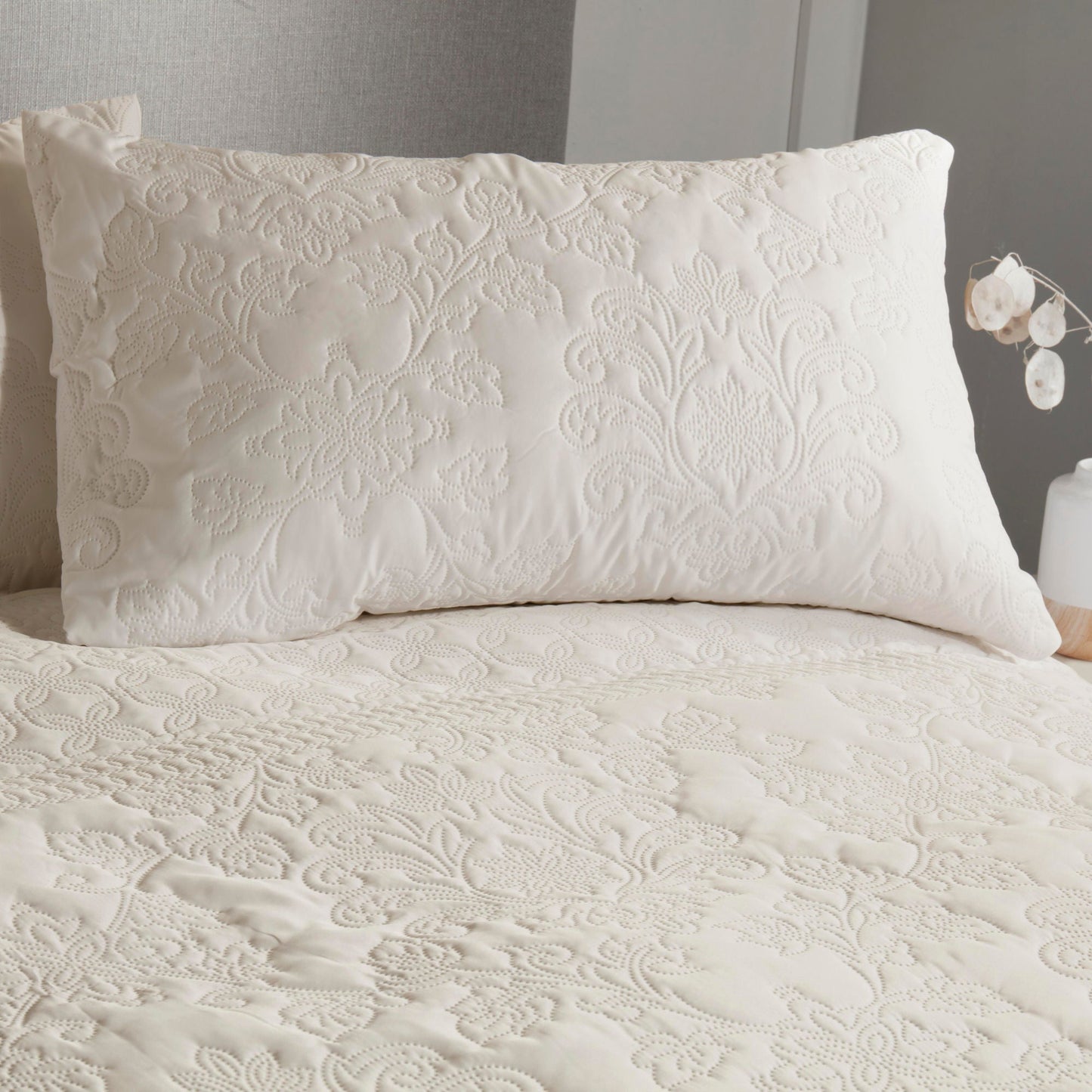 Avery Stripe Duvet Cover Set by Serene in Natural - Duvet Cover Set - Serene