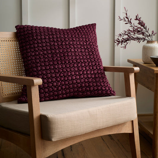 Bobble Cushion in Berry 55 x 55cm - Cushion - Appletree