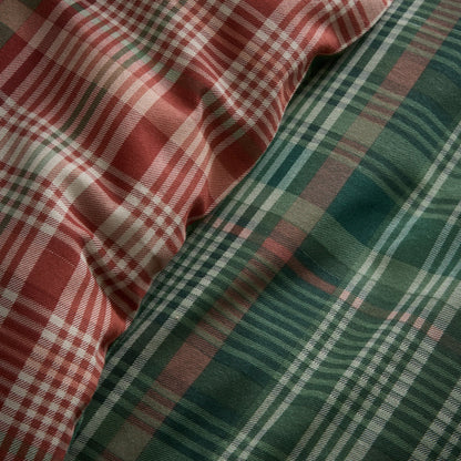 Bennet Check Duvet Cover Set in Green - Duvet Cover Set - Dreams & Drapes
