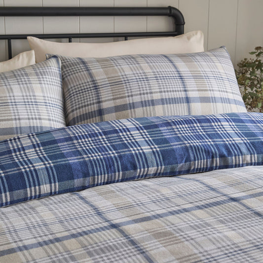 Bennet Check Duvet Cover Set in Navy - Duvet Cover Set - D & D