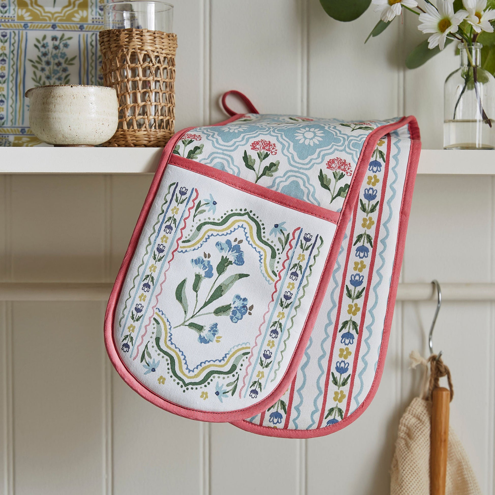 Ulster Weavers Boho Floral Double Oven Glove One Size in Multi - Double Oven Glove - Ulster Weavers
