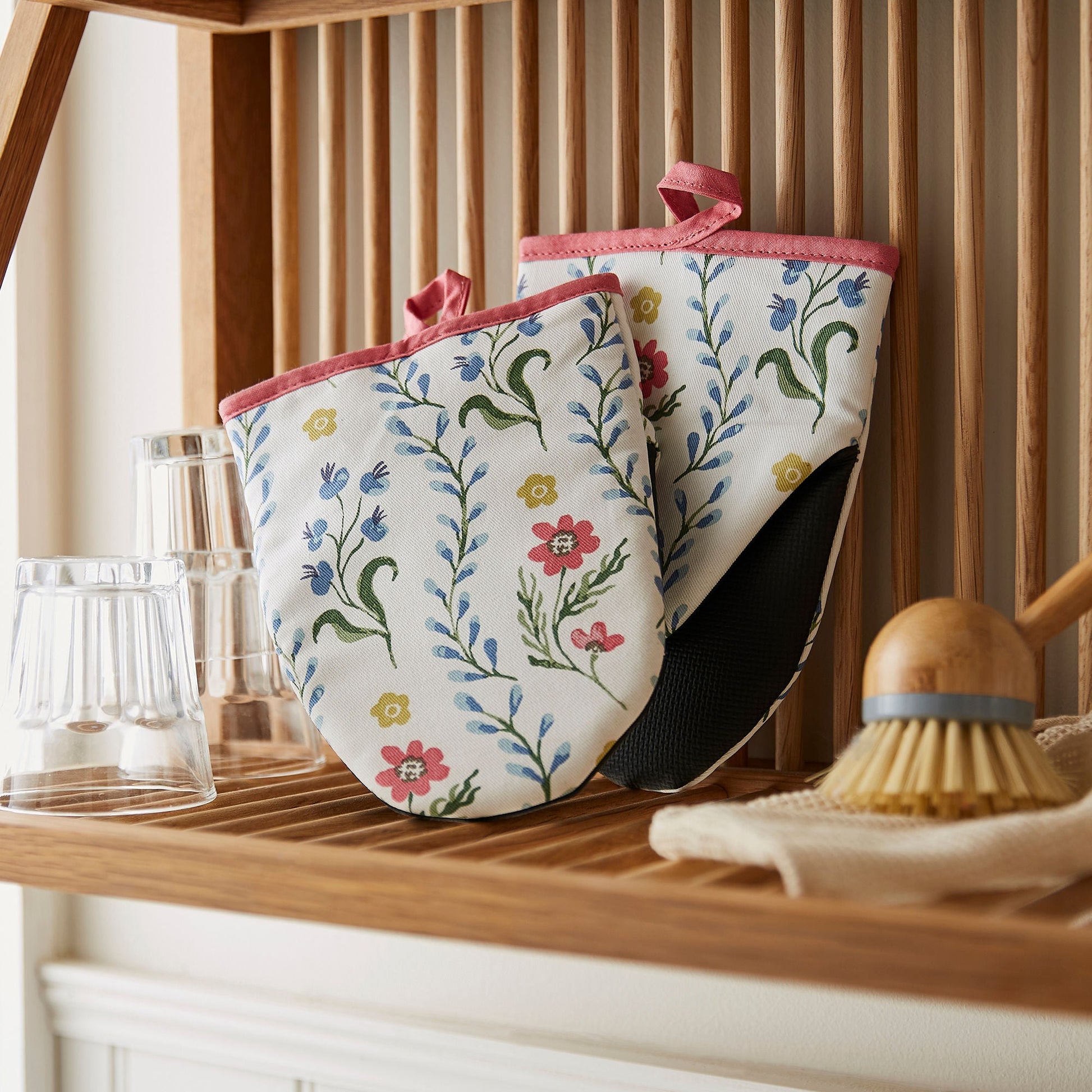Ulster Weavers Boho Floral Microwave Mitts - Pair One Size in Multi - Micro Mitts - Ulster Weavers
