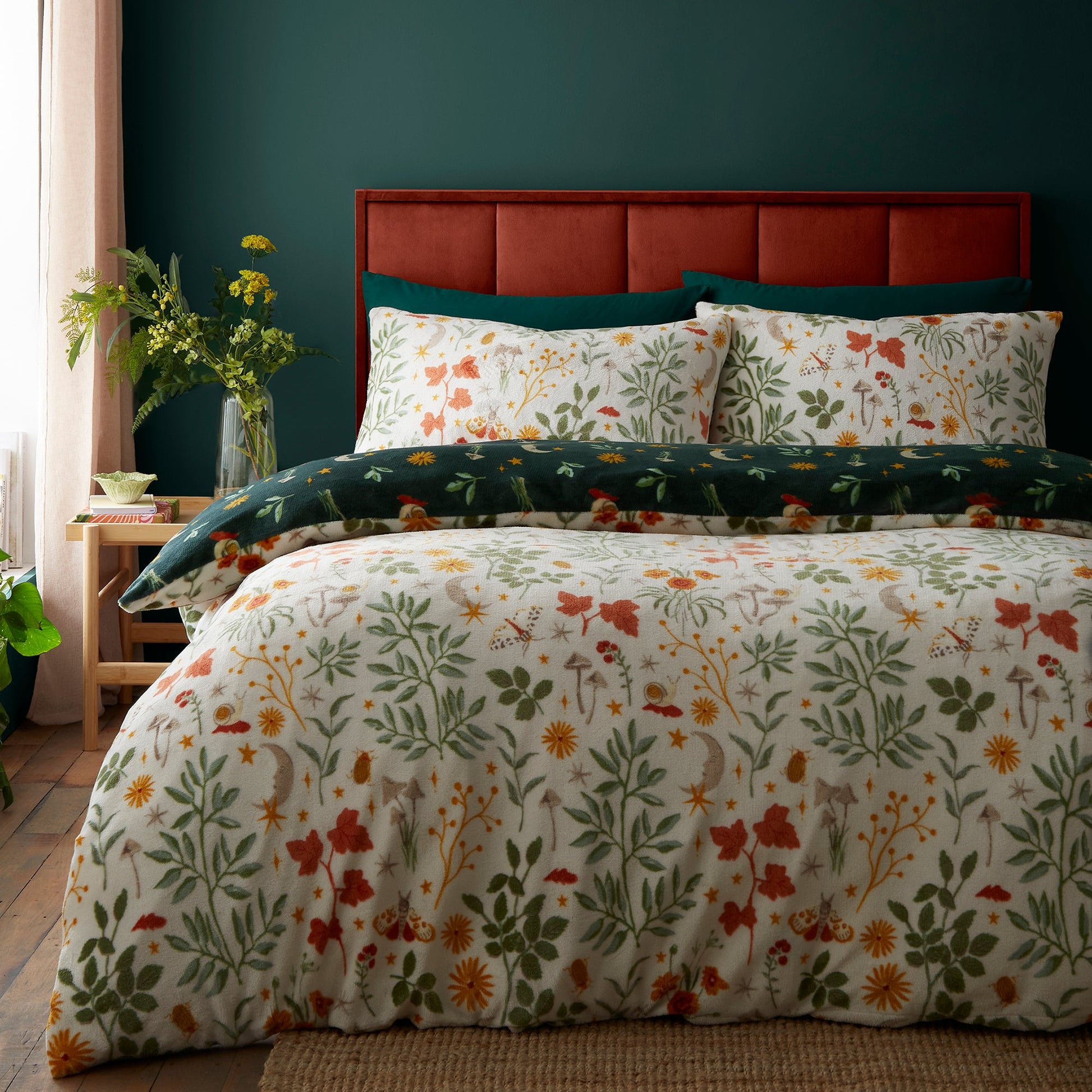 Botanical Mushrooms Duvet Cover Set in Natural - Duvet Cover Set - Fusion