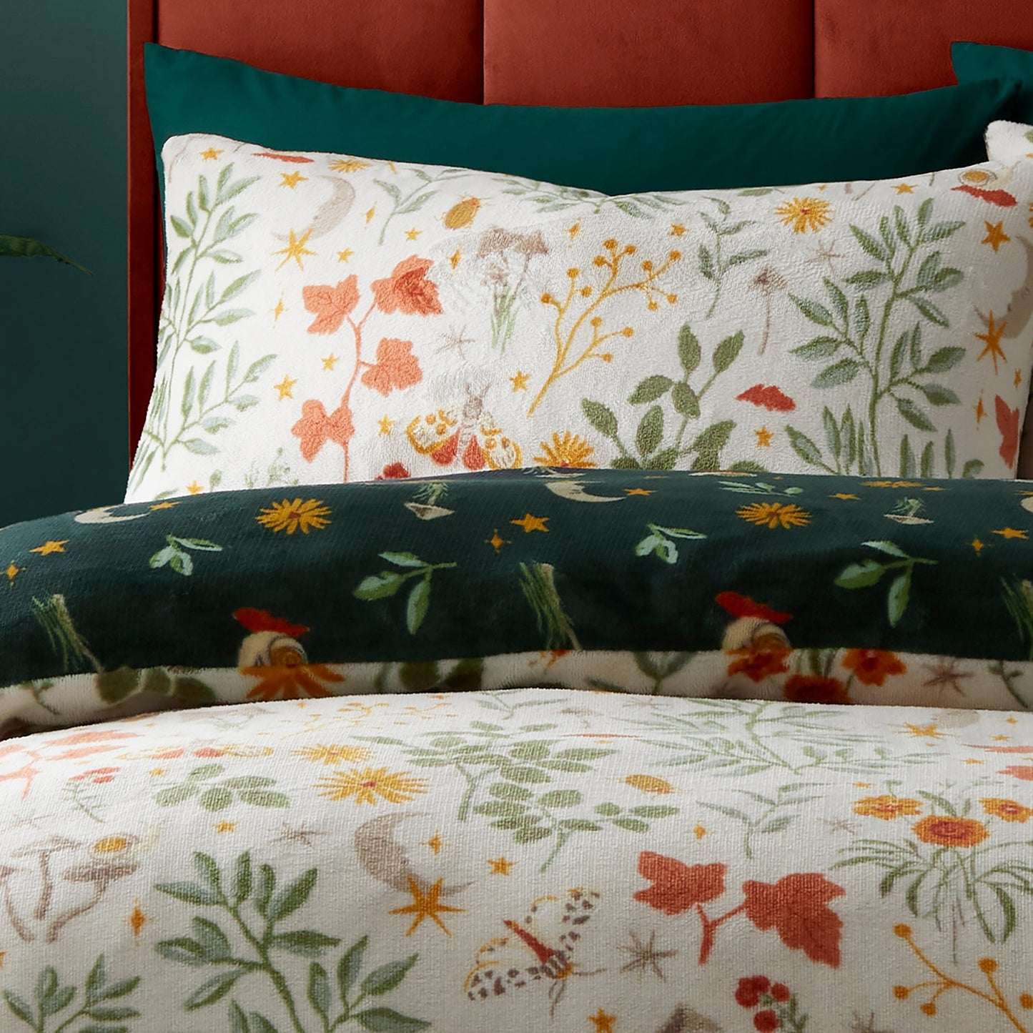 Botanical Mushrooms Duvet Cover Set in Natural - Duvet Cover Set - Fusion