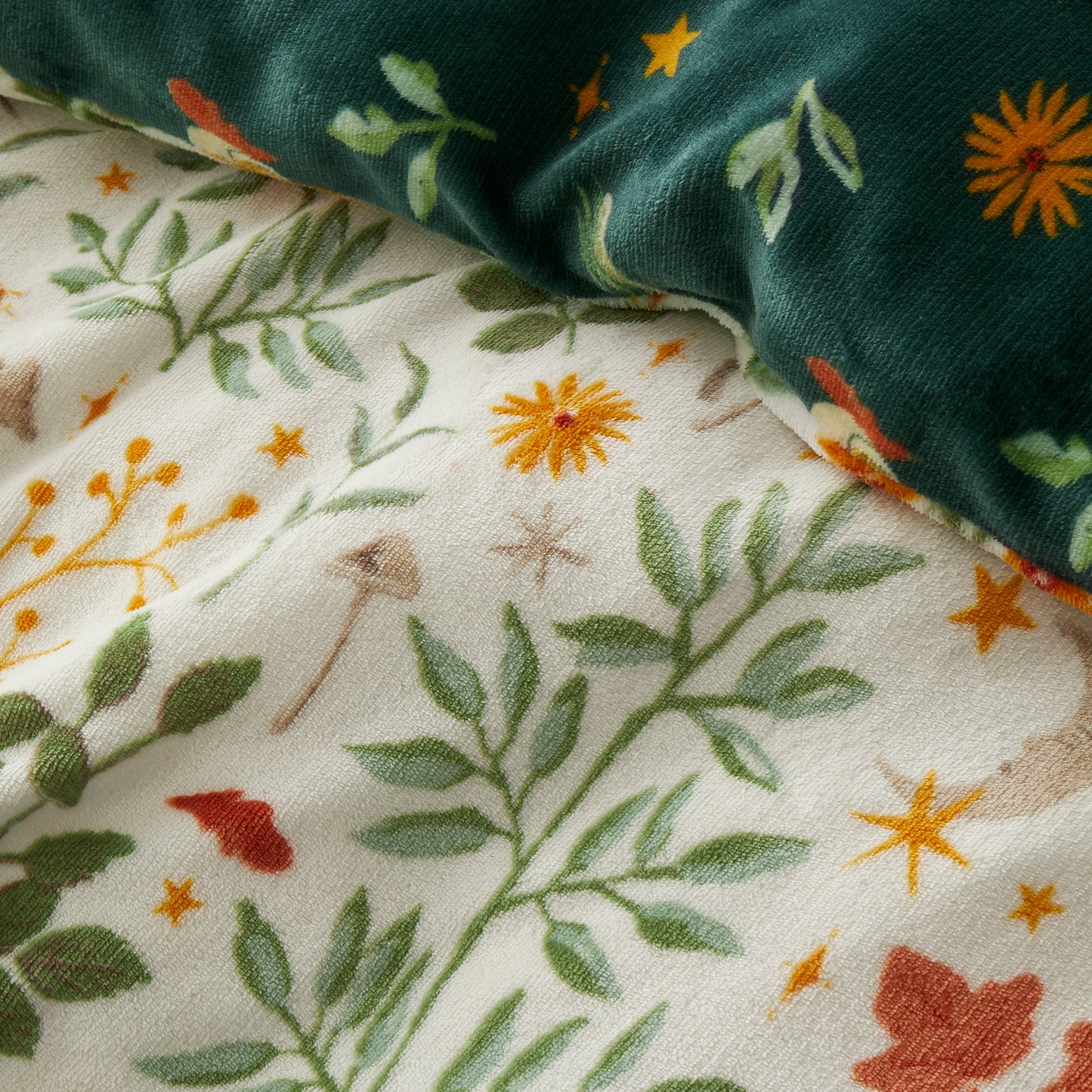 Botanical Mushrooms Duvet Cover Set in Natural - Duvet Cover Set - Fusion