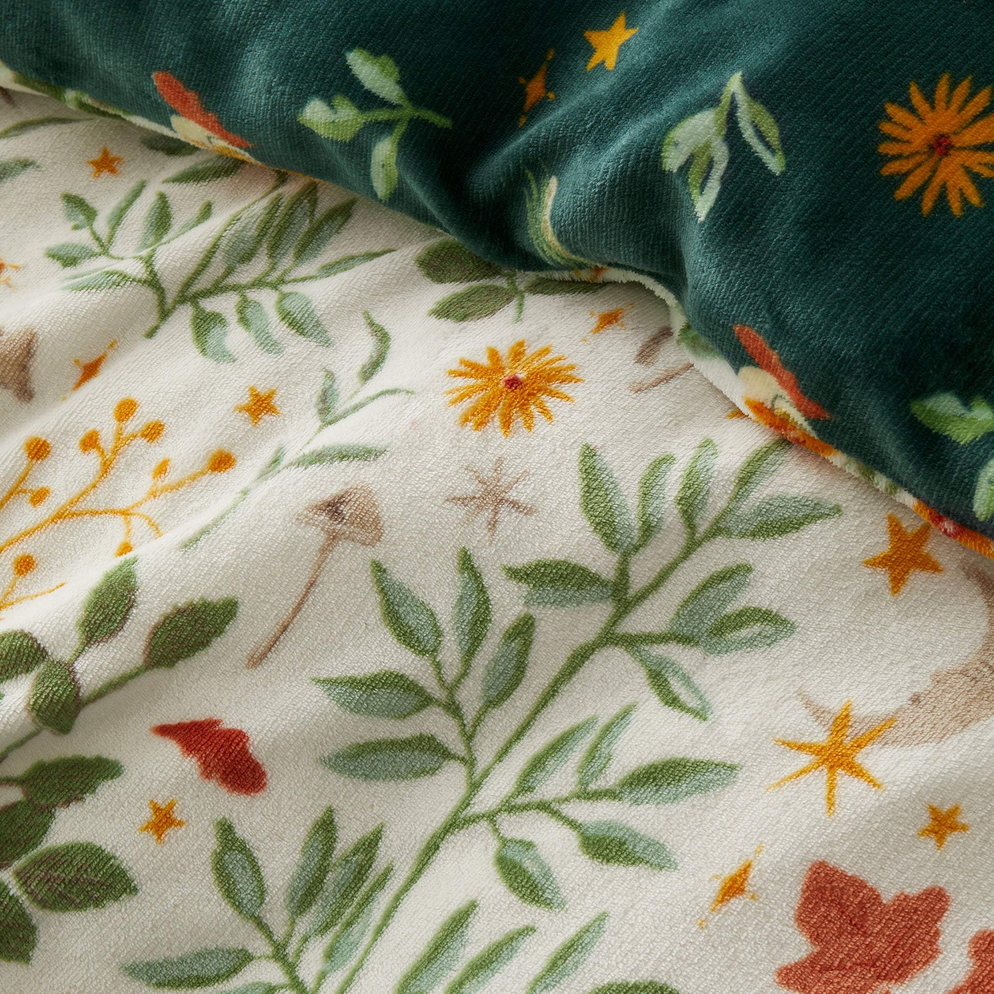 Botanical Mushrooms Duvet Cover Set in Natural - Duvet Cover Set - Fusion