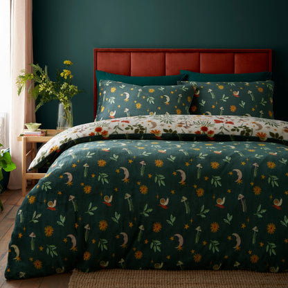 Botanical Mushrooms Duvet Cover Set in Natural - Duvet Cover Set - Fusion