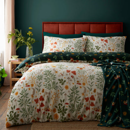 Botanical Mushrooms Duvet Cover Set in Natural - Duvet Cover Set - Fusion