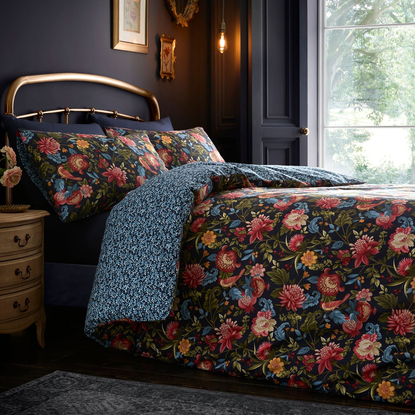 Bejewelled Duvet Cover Set in Navy - Duvet Cover Set - Dreams & Drapes
