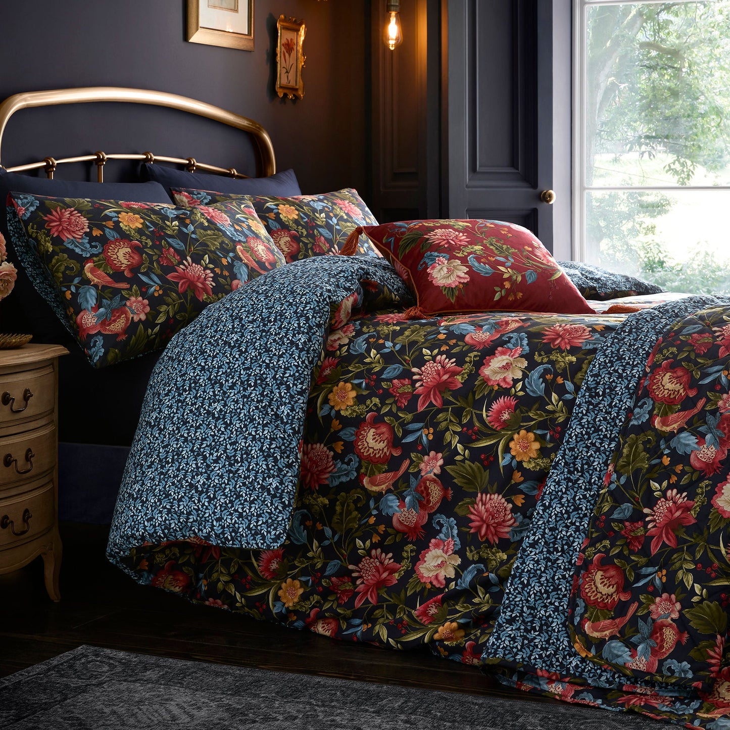 Bejewelled Duvet Cover Set in Navy - Duvet Cover Set - Dreams & Drapes