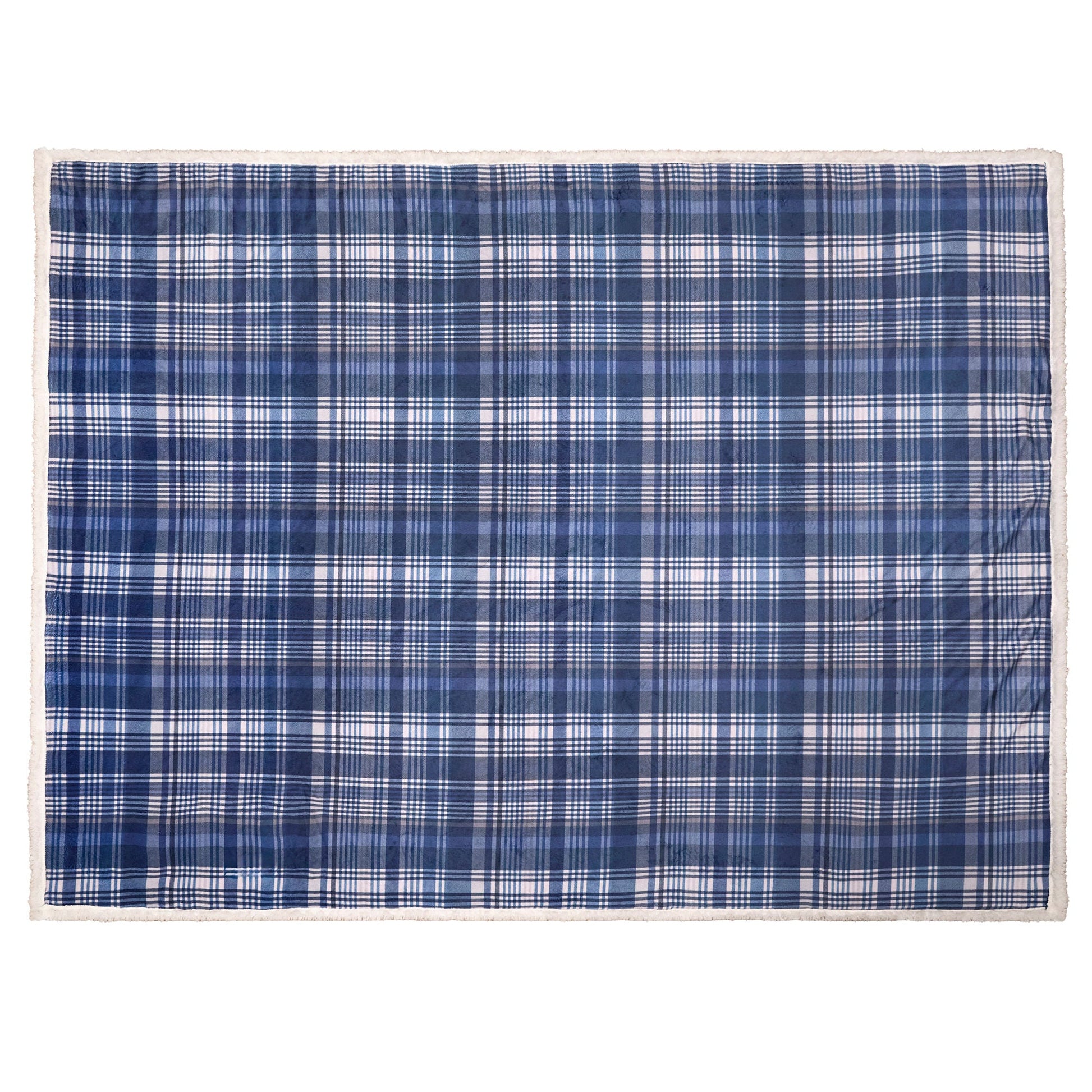 Bennet Check Throw in Navy 150 x 200cm - Throw - D & D