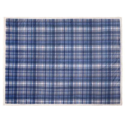 Bennet Check Throw in Navy 150 x 200cm - Throw - D & D