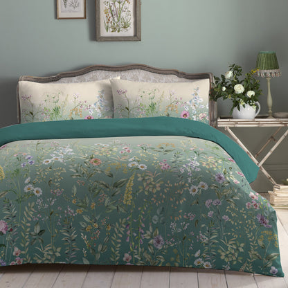 Botanical Garden Duvet Cover Set in Teal