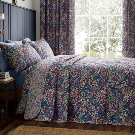 Bessie Bedspread in Navy 200 x 230cm - Bedspread - Dreams & Drapes