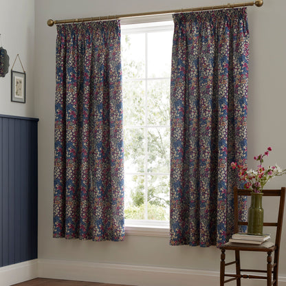 Bessie Pencil Pleat Curtains in Navy - Pair of Pencil Pleat Curtains - Dreams & Drapes