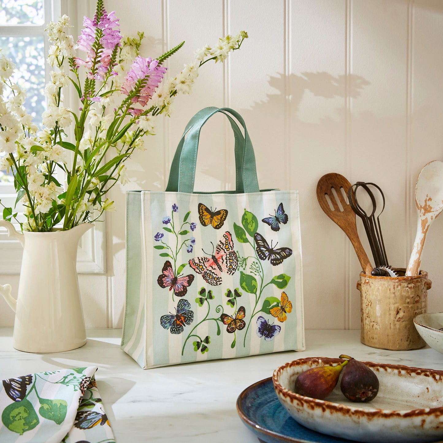 Butterfly Grove PVC Bag Small in Blue