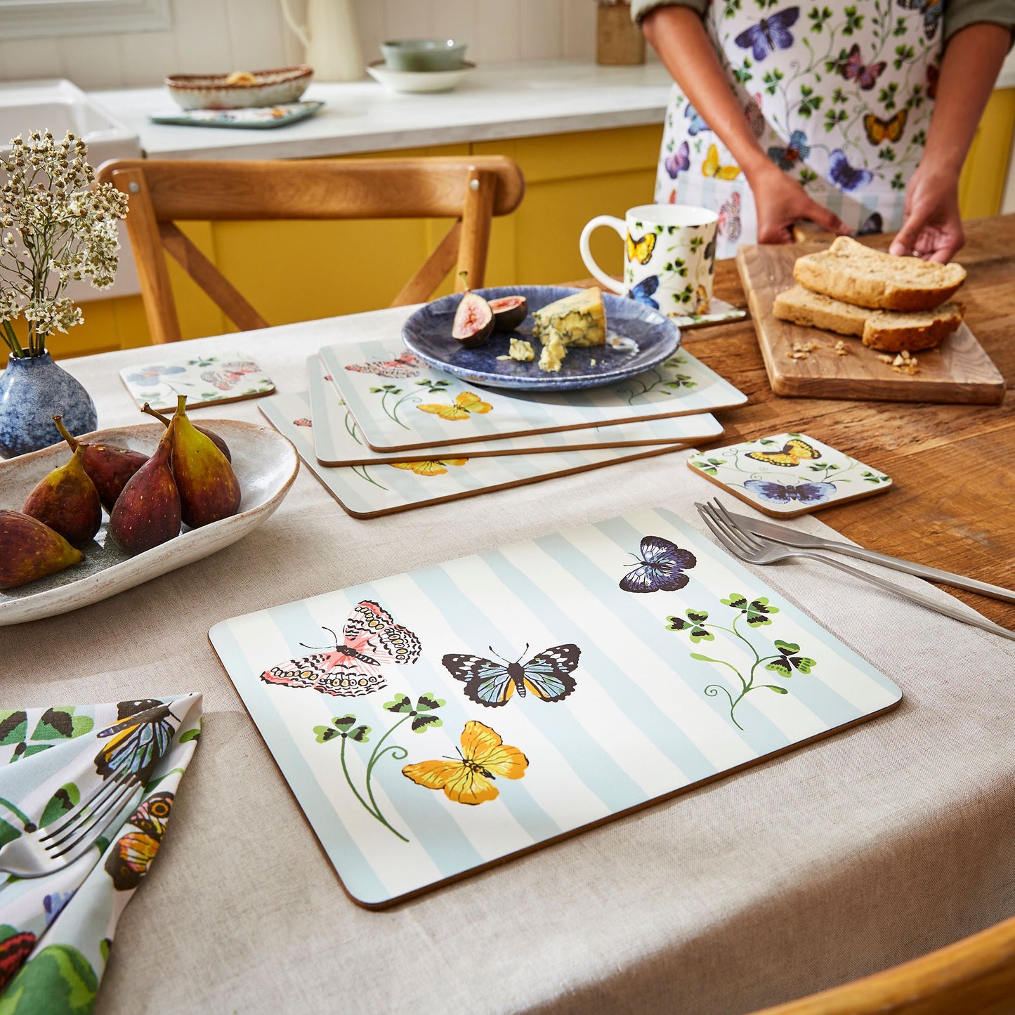 Butterfly Grove Coasters 4 Pack in Blue