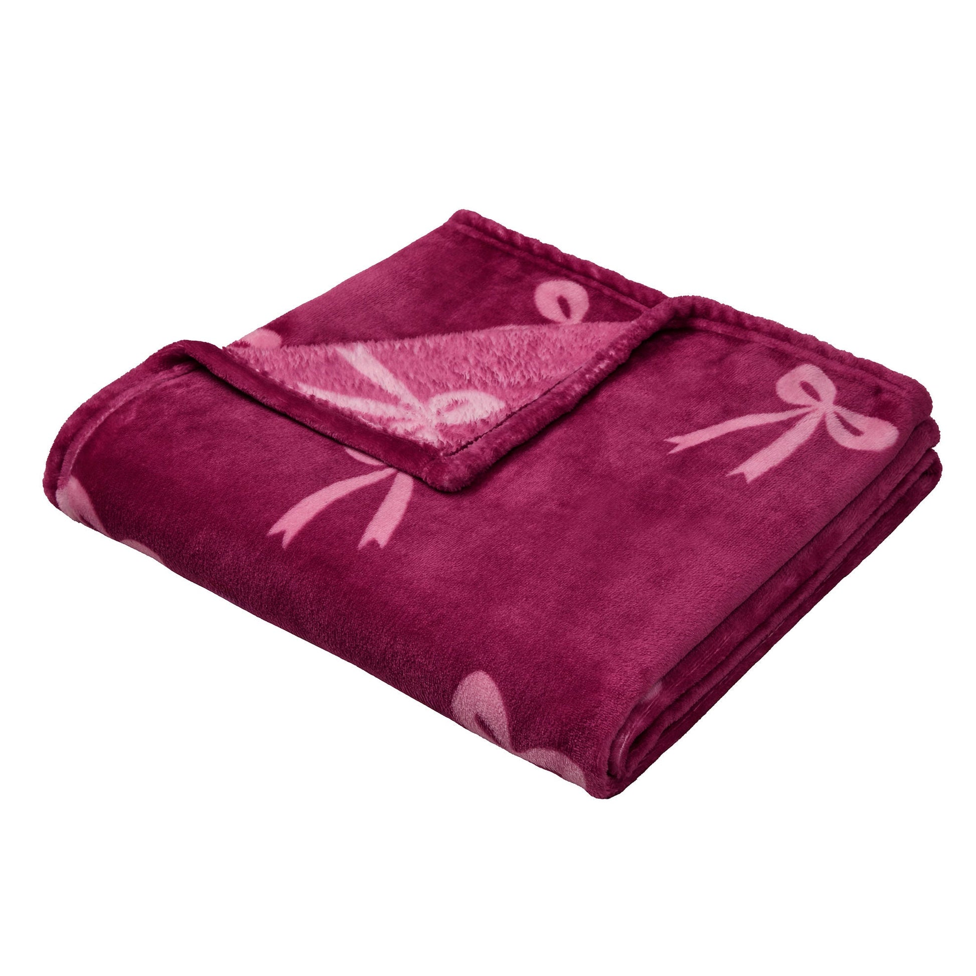 Bows Throw in Berry 120 x 150cm - Throw - Fusion