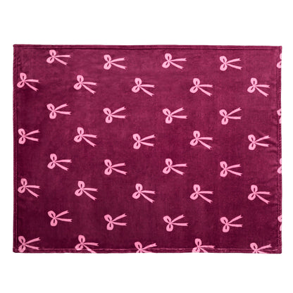 Bows Throw in Berry 120 x 150cm - Throw - Fusion