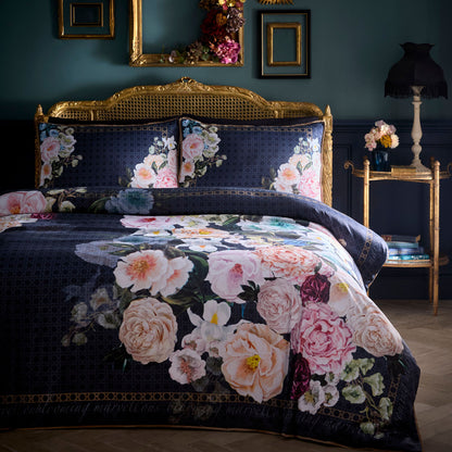 Bouquet List Duvet Cover Set in Navy - Duvet Cover Set - Laurence Llewelyn-Bowen