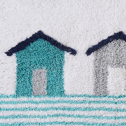 Beach Huts Bath Mat by Fusion Bathroom in Blue 50 x 80cm - Bath Mat - Fusion Bathroom