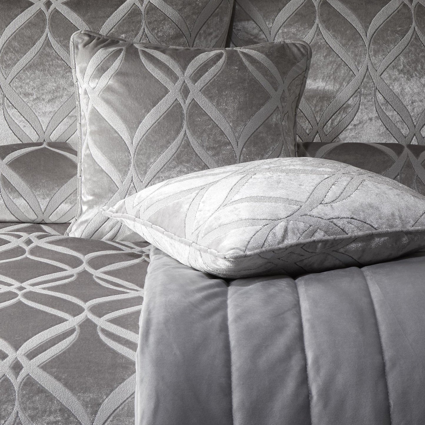 Belfort Filled Cushion by Soiree in Silver 43 x 43cm - Filled Cushion - Soiree